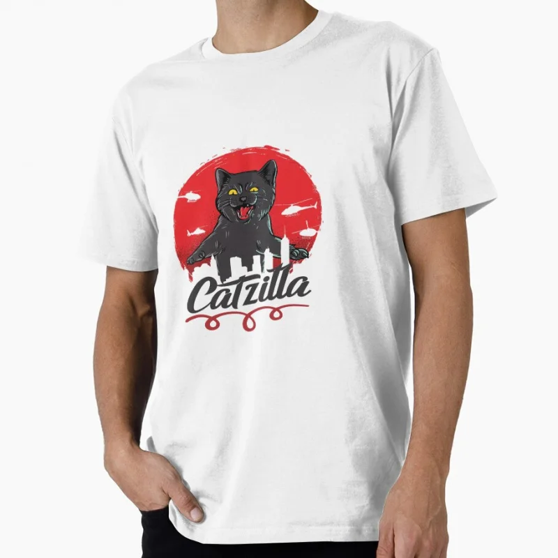 

Catzilla vintage 1223 King of Monster Funny Cat Lover Gift t shirt for man Cute kitty y2k clothes All size Tops S-6XL