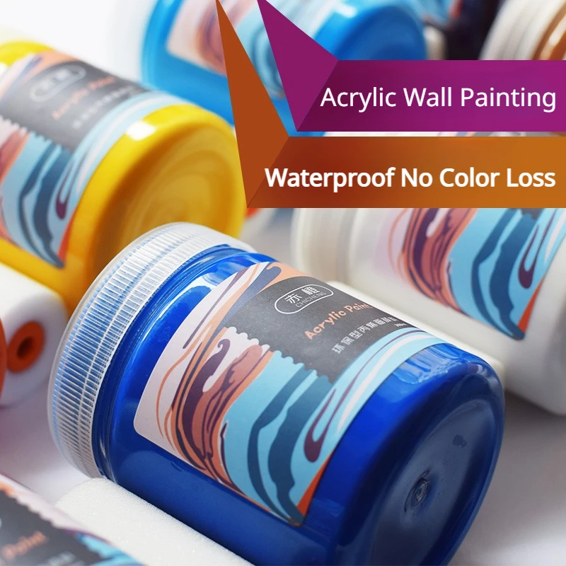 

Acrylic Paint 1L Large Bottle of Wall Painting Color Waterproof Sunlight-resistant Large-capacity DIY Fabric Ceramic Stone