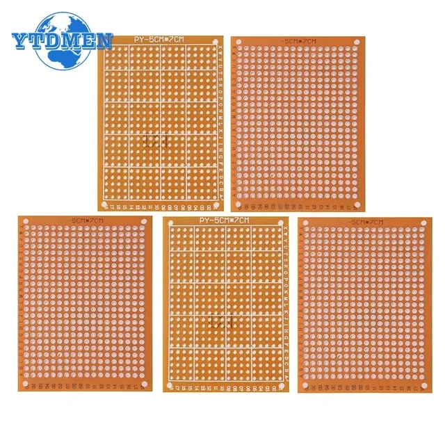 5/10 sztuk PCB jednostronna płytka drukowana 5*7cm 7*9cm 9*15cm płytka do pieczenia Protoboard uniwersalne płytki drukowane DIY zestaw żółty