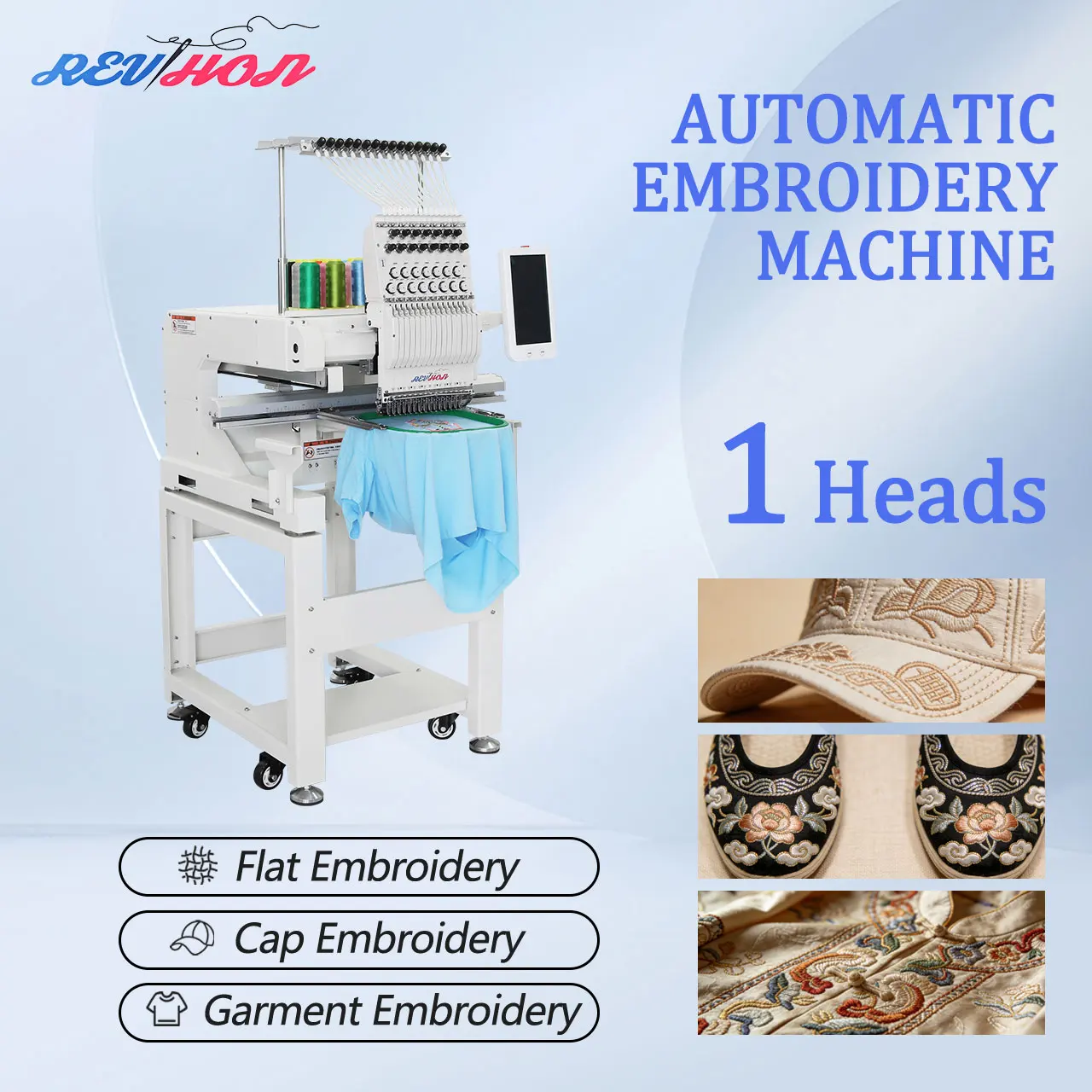 Single Head Embroidery Machine 3d Cap T-shirt Flat Computer Embroidery Machine