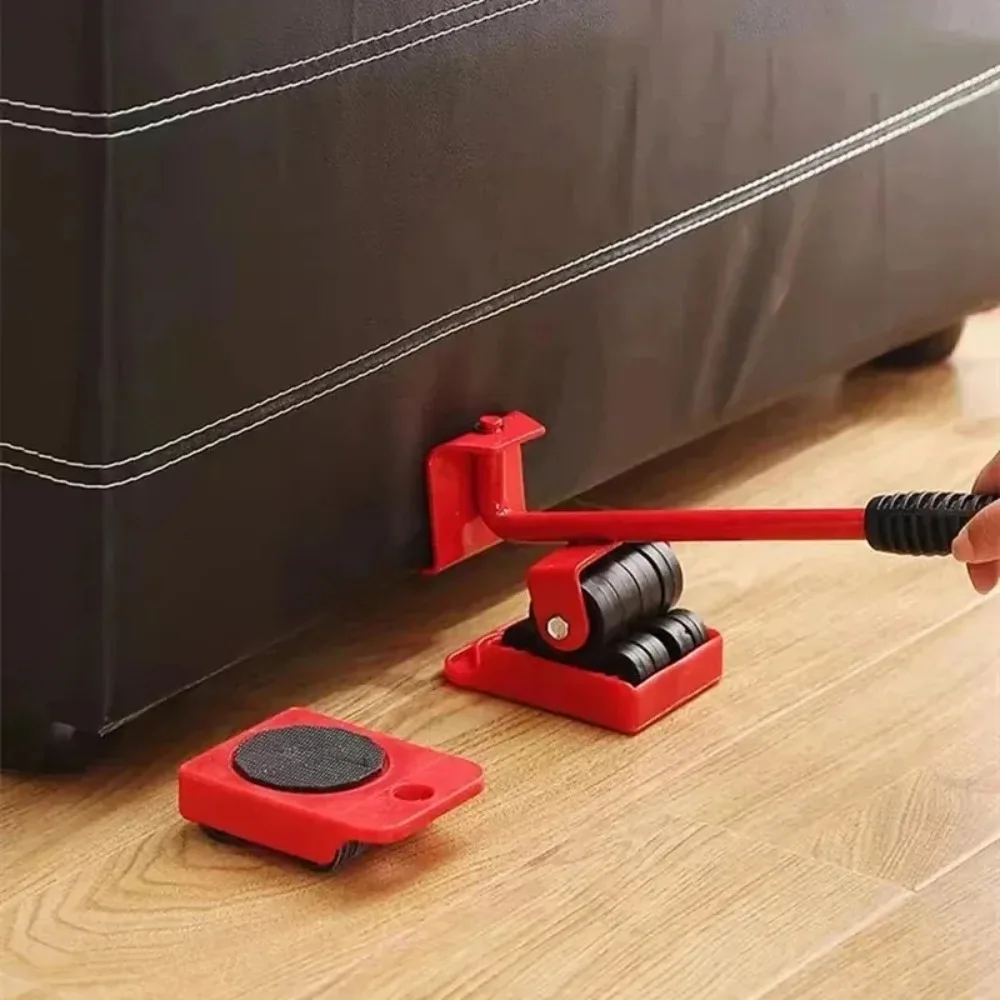 Furniture Moving Transport Roller Set Removal Lifting Moving Tool Set Wheel Bar Mover Moving Heavy Stuffs Device Hand Tool