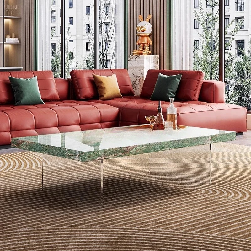 living room stone small apartment acrylic suspension designer light luxury high-end coffee table