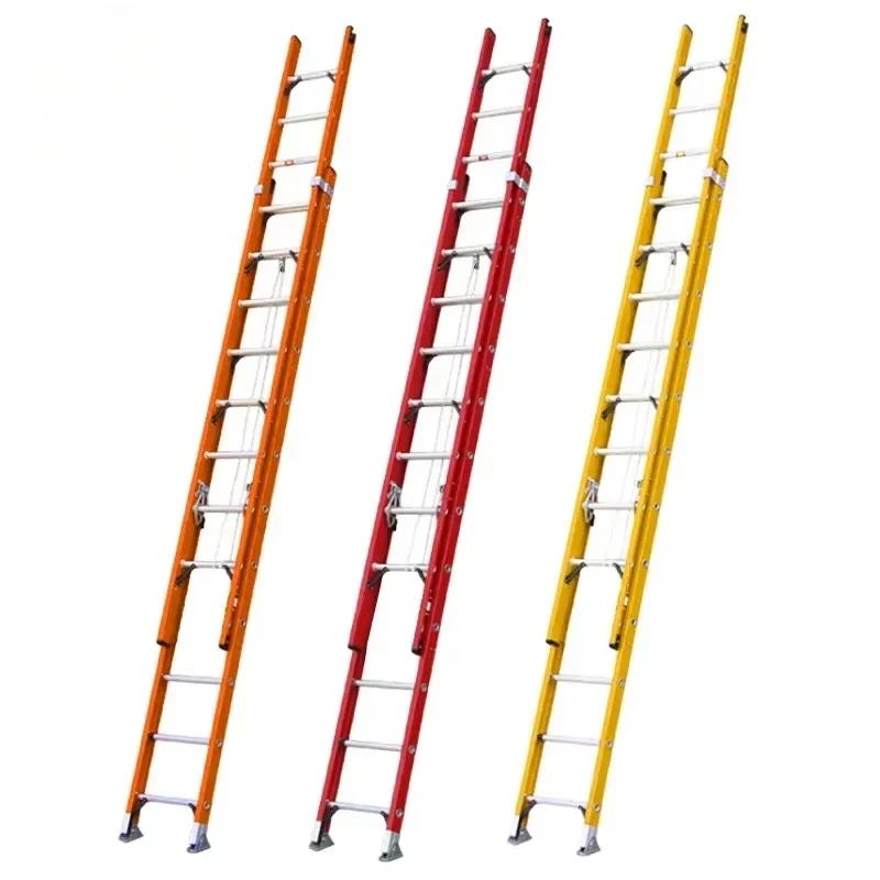 EN131 Step ไฟเบอร์กลาส Fire Escape Extension Telescopic Ladder พับอลูมิเนียมผสม Step Laders ผู้ผลิต