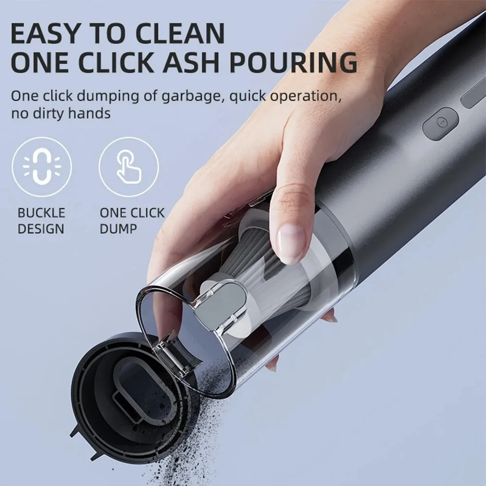 Household Suction Car Vacuum Cleaner, car Wireless Charging car Dust Blower, Powerful Small Handheld Mini 16000pa