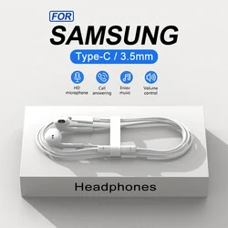 Auriculares con cable para Samsung Galaxy S23 S22 S21 S20 FE tipo C 3,5mm nota 20 10 9 8 tapones para los oídos accesorios para teléfono