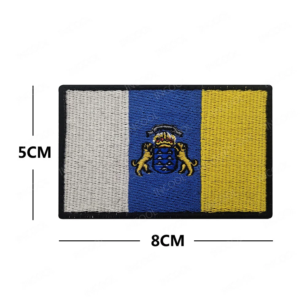 Islas Canarias Embroidered Flag Patches Canary Islands Spain Shoulder Spanish Appliqued For Clothing Backpack