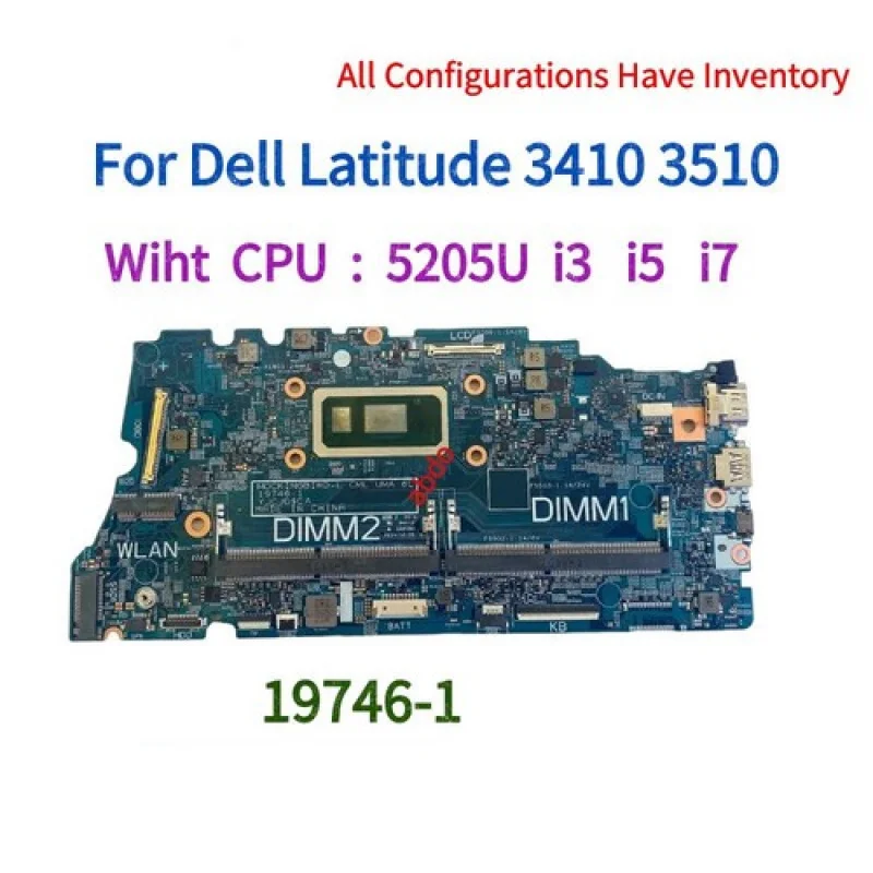 

A++19746-1 For Dell Latitude 3410 3510 Motherboard.With i5-10210U i7-10510U CPU