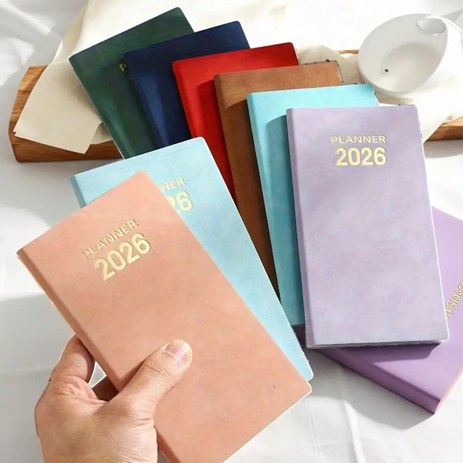 Buch A6-Zeitplan Grenzüberschreitender Laptop Tragbares Taschenbuch 365-Effizienzhandbuch Koreanisches Briefpapier 2026 Englischer Wochenplan