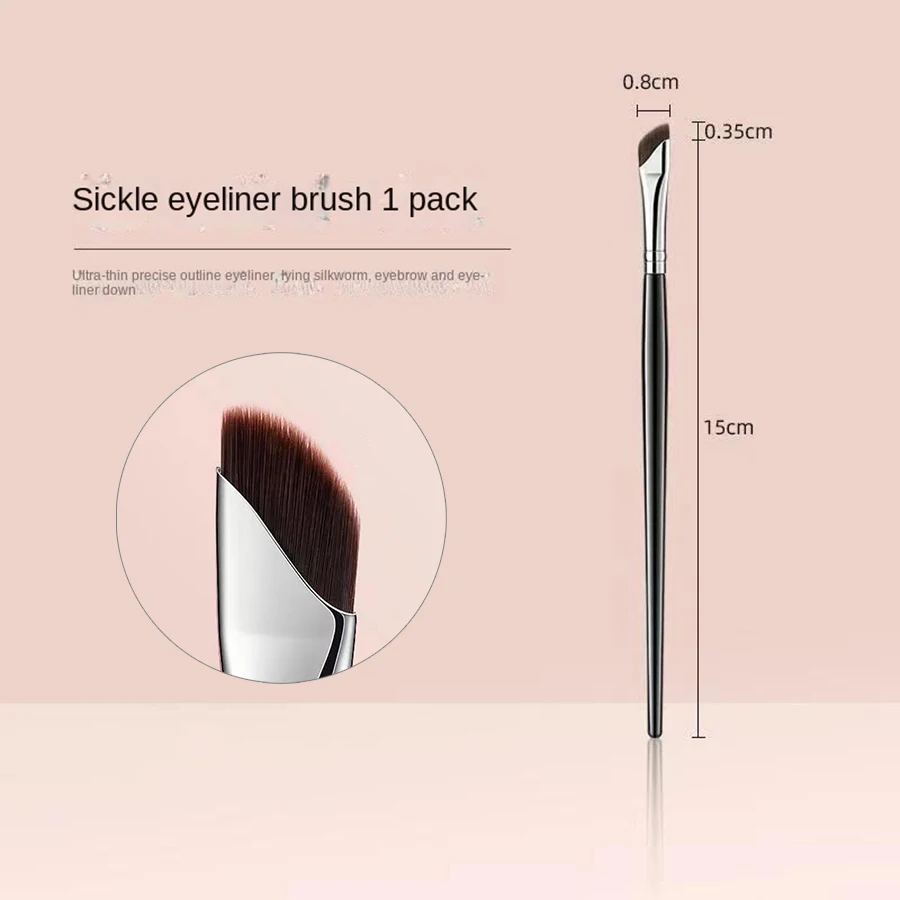 Angled Blade Eyeliner Brush Thin Eyebrow Brush Sickle Eyeliner Liquid Gel Eyeliner Brush Thin Angled Eye Liner Makeup Tool