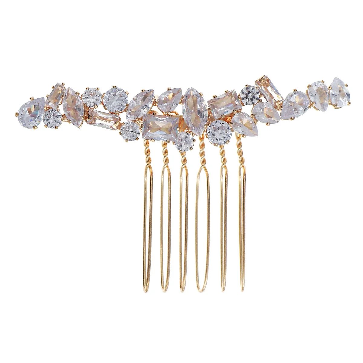 New Gold Zirconia Hair Comb Fashion Hair Clip Jewelry Bridal Wedding Headdress Hair Accessories Holiday Gifts for Friends image 6