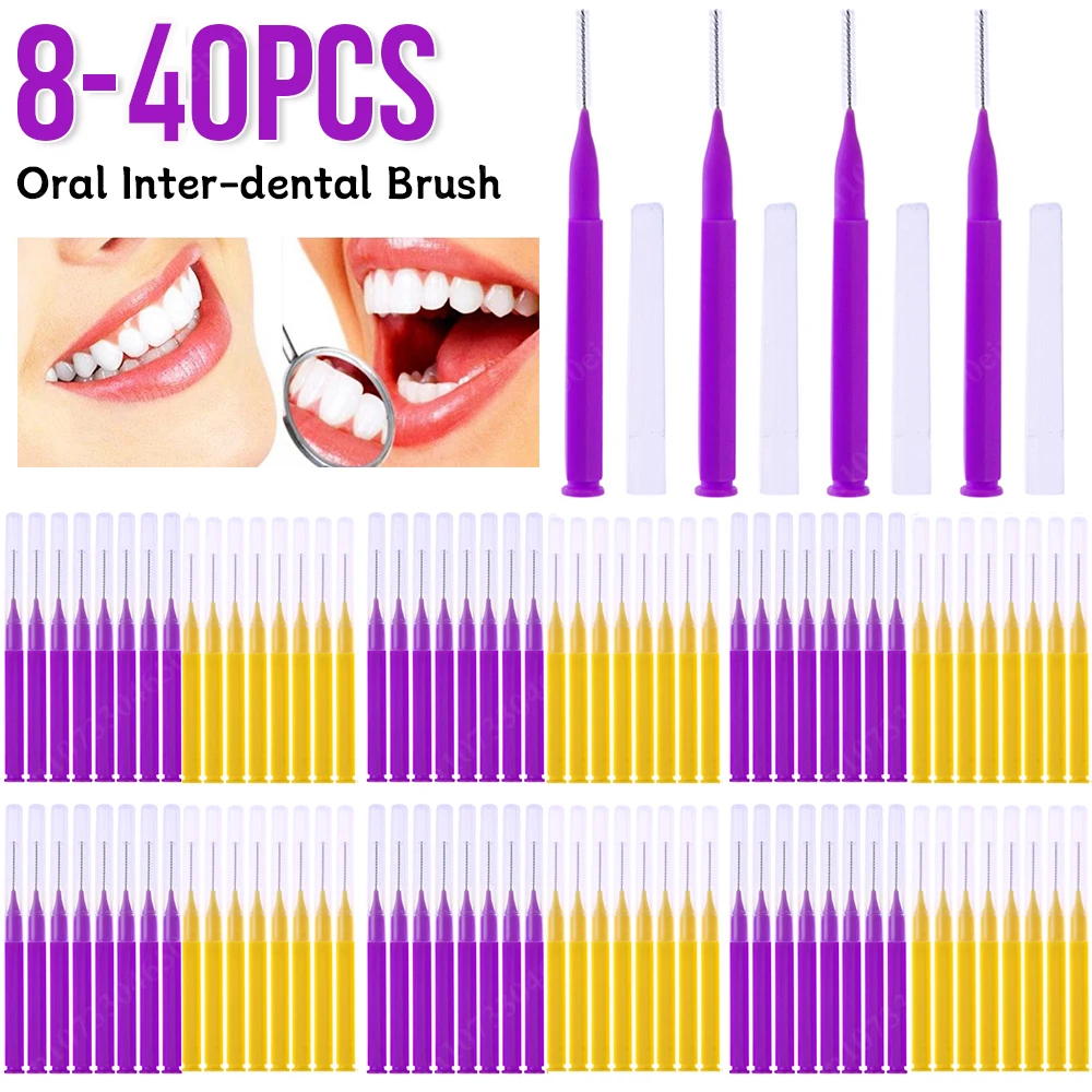 8-40pcs Oral Interdental Brushes Dental Toothpicks Brush Between Teeth Dental Cleaning Toothpicks Oral Cleaning Hygiene Tool