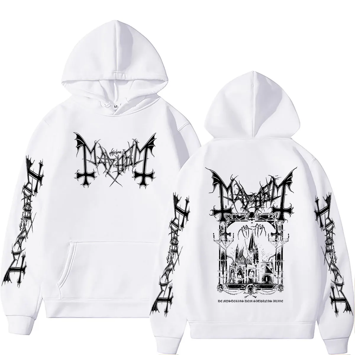 Rock Band Mayhem De Mysteriis Dom Sathanas Hoodie für Männer und Frauen Death Black Metal Kapuzen-Trainingsanzug Herren Mode Gothic Punk Hoodies – Detail 6