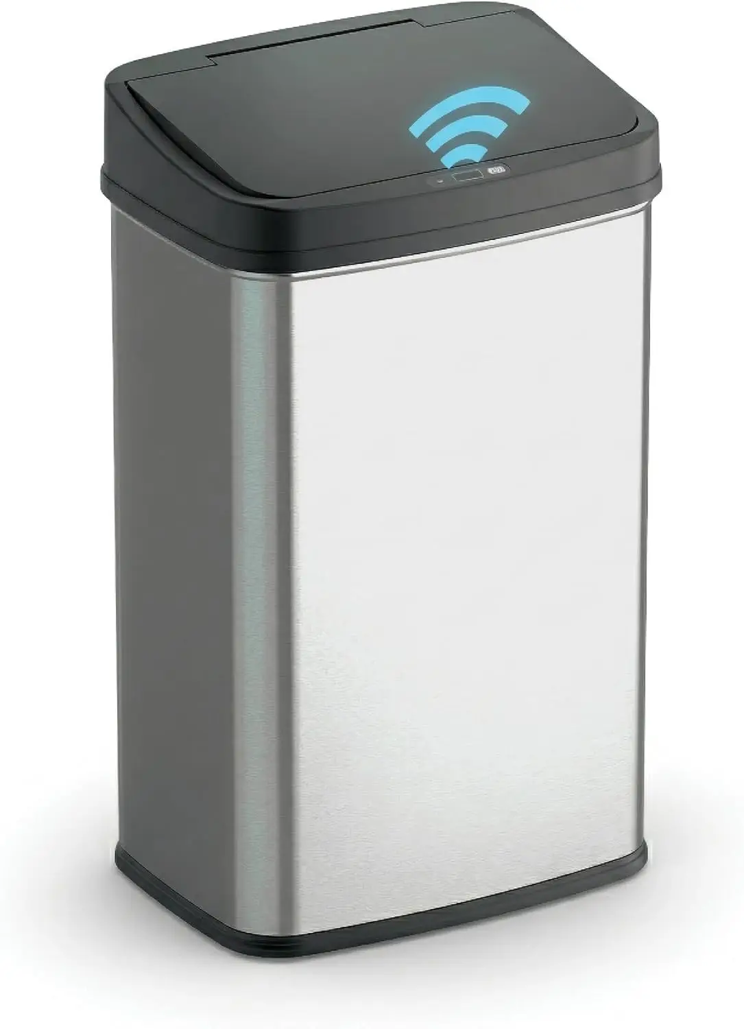 

13 Gallon Motion Sensor Trash Can, 50L Touchless Automatic Garbage Can with Odor-Sealing Lid, Rectangular Stainless Steel, Black Trim