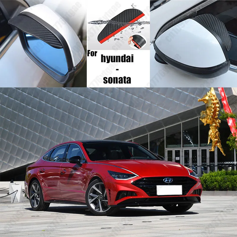

For hyundai-sonata Car Rearview Mirror Rain Eyebrow Fiber Auto Rain Shield Rainscreen Reflector Rain Shield