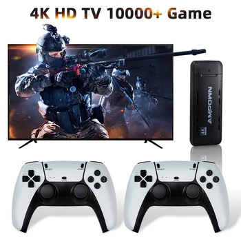 Video Game Console 4K Ultra HD 2.4G Wireless Controller 10000+ Retro Games for PS1/PSP/FC/GBA TV Game Console Joysticks 64GB