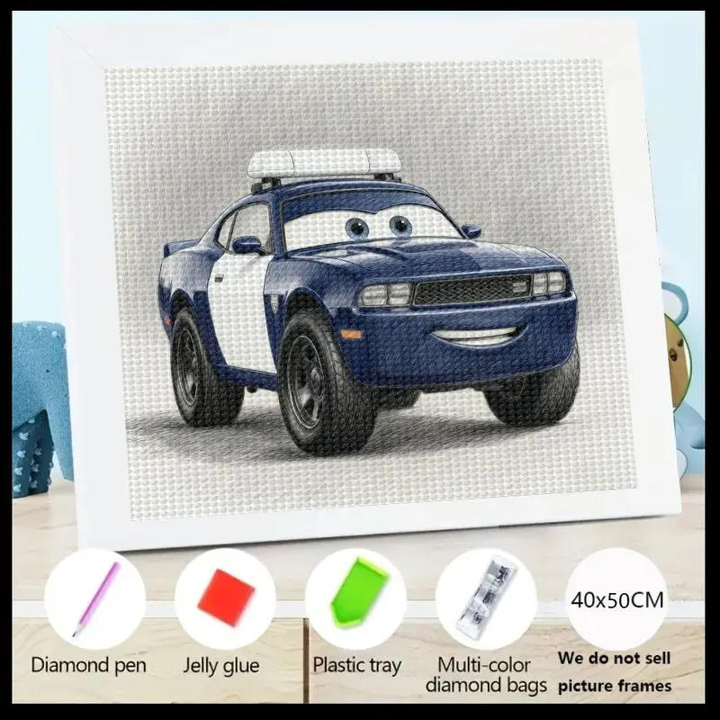 

1 шт. 5D DIY Набор для алмазной живописи, милый мультяшный полицейский автомобиль, полный дрель, хрустальный горный хрусталь, набор для творчества и поделок для детей