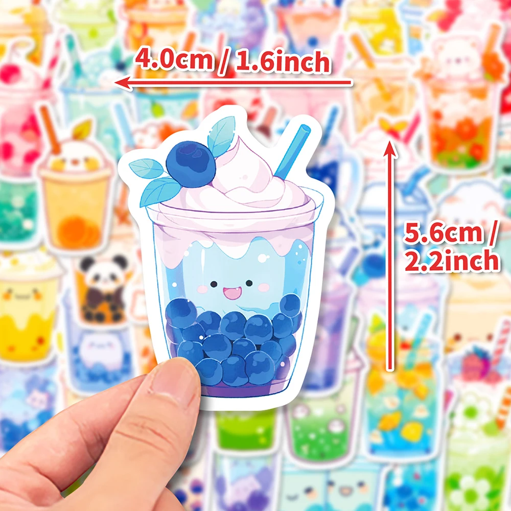 10/30/50PCS Kawaii Pearl Milk Tea Stickers for Laptop Phone Luggage Waterproof Boba Bubble Teas Graffiti Decal Sticker Wholesale