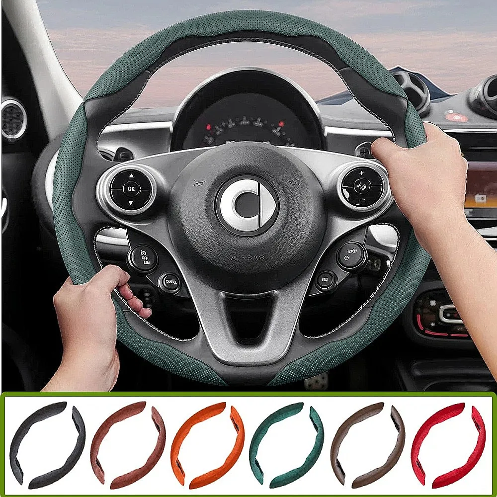 Suitable for Smart Breathable Hole Leather Steering Wheel Cover Segmented Quick Release Design Non-Slip and Durable