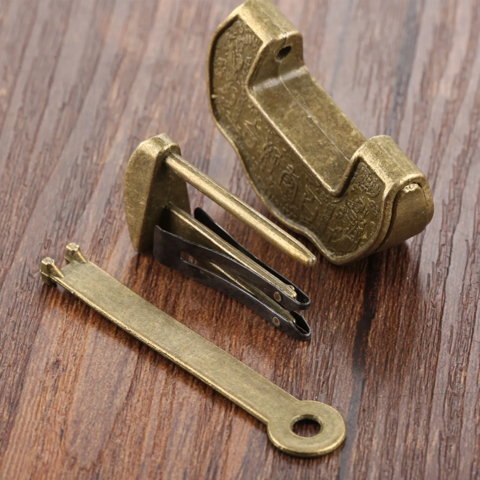 Chinese Antique Old Padlock Wooden Box Lock Jewelry Chest Wood Box Padlock for Suitcase Drawer Cabinet Door Hardware Locks