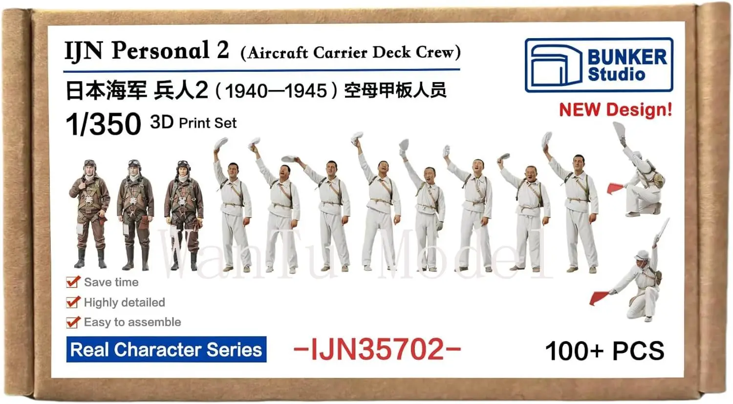 WWII IJN Personal 1/350 Scale 3D Printed Naval Figure Real Character Series for Battleship Model Kit view 4