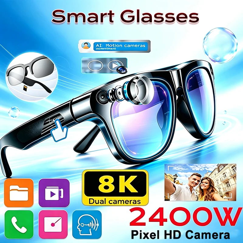 Smart Glasses Lens - 8K Smart AI Glasses 2400MP Translation
