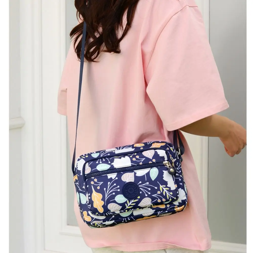 Floral Crossbody Bag Durable Oxford Casual Handbag Shoulder Bag Women