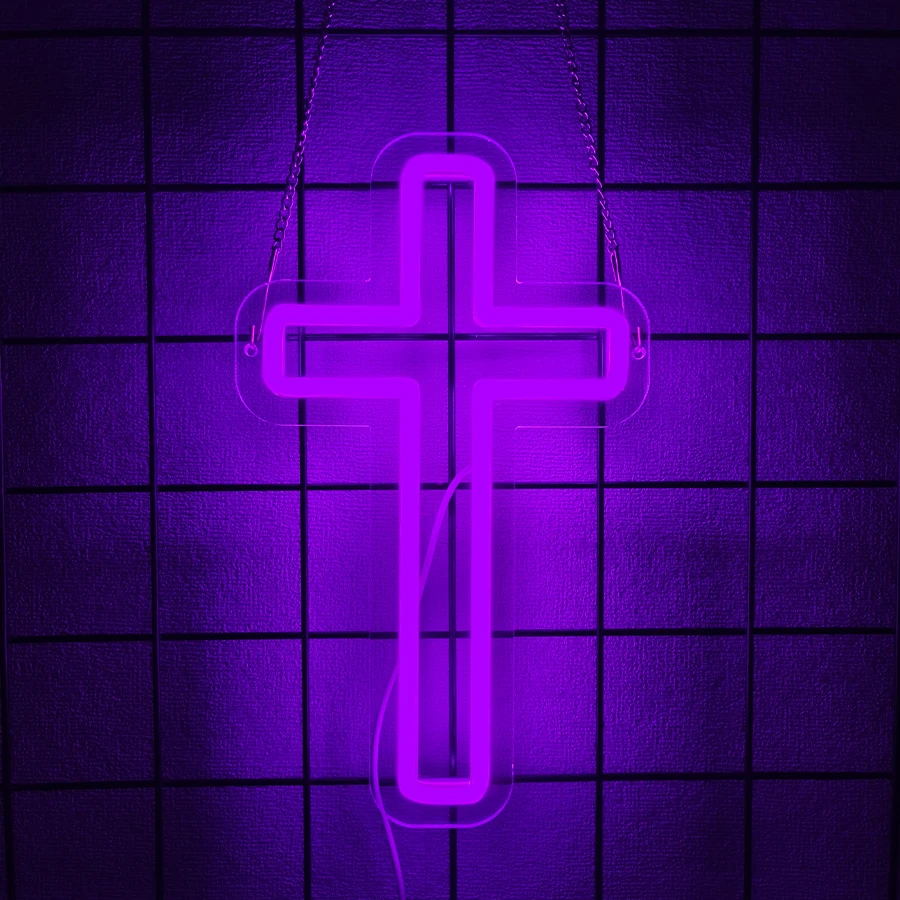 Неоновые вывески серии Cross, Крест Иисуса используется для декора стен, питание от USB, комнаты, гостиной, свадьбы, церкви, пасхального настенного светильника.
