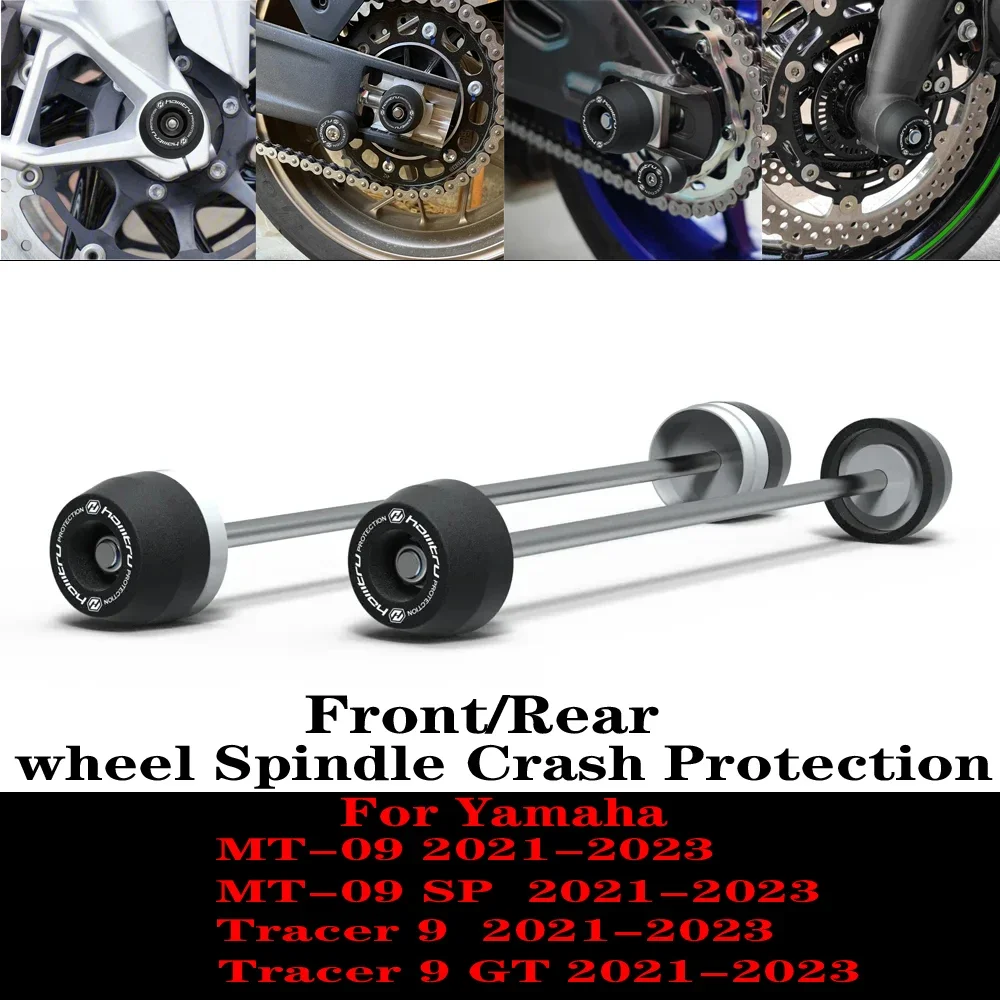 For Yamaha MT-09 MT-09SP / Tracer 9 Tracer 9 GT / 2021-2023 Front Rear wheel Spindle Crash Protection