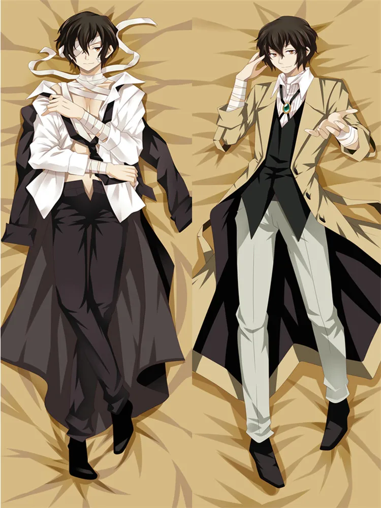 Dazai Osamu Nakajima Atsushi Anime Dakimakura Pillowcase Double-sided Print Hugging Body Pillow Cover Case Can Be DIY Customized