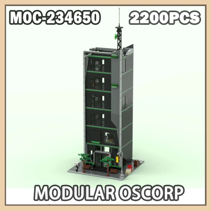 

MOC-234650 Modular Oscorp Tower Building Block Assembly Model Urban Architecture Series DIY Set Desktop Decoration Creative Toys