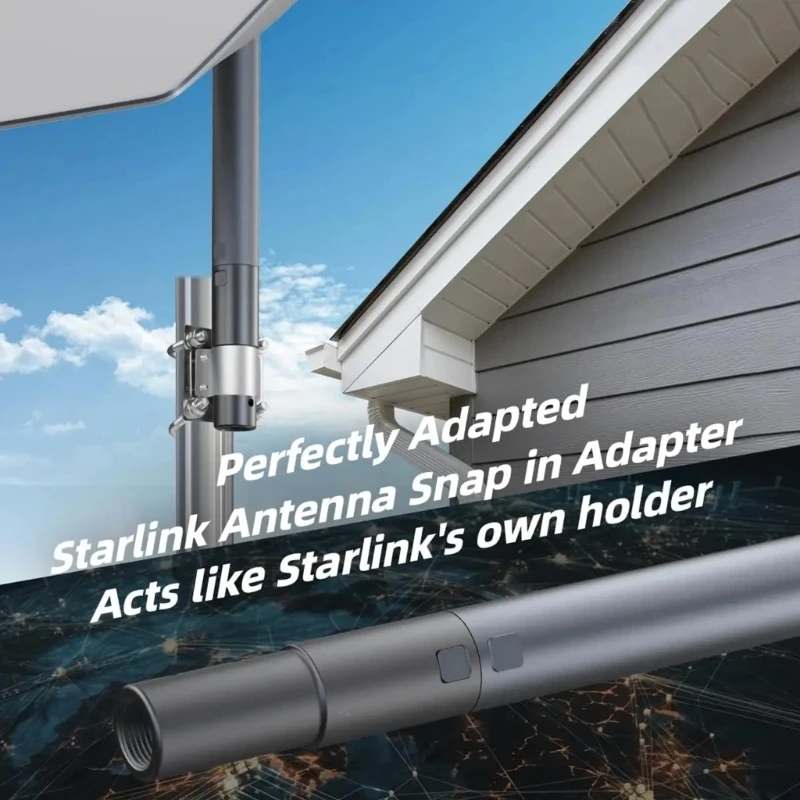 Easy Installation Mounting for Starlink Pipe Mount Adapter Aluminum Outdoor Mount Wide Compatibility Mount