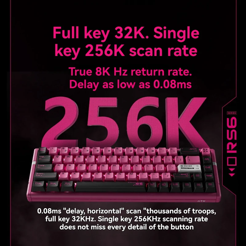 

ATK RS6 Magnetic Switch Keyboard Customized Wired Single-mode Aluminum 0.08ms RGB Ergonomic E-sports Game Mechanical Keyboard