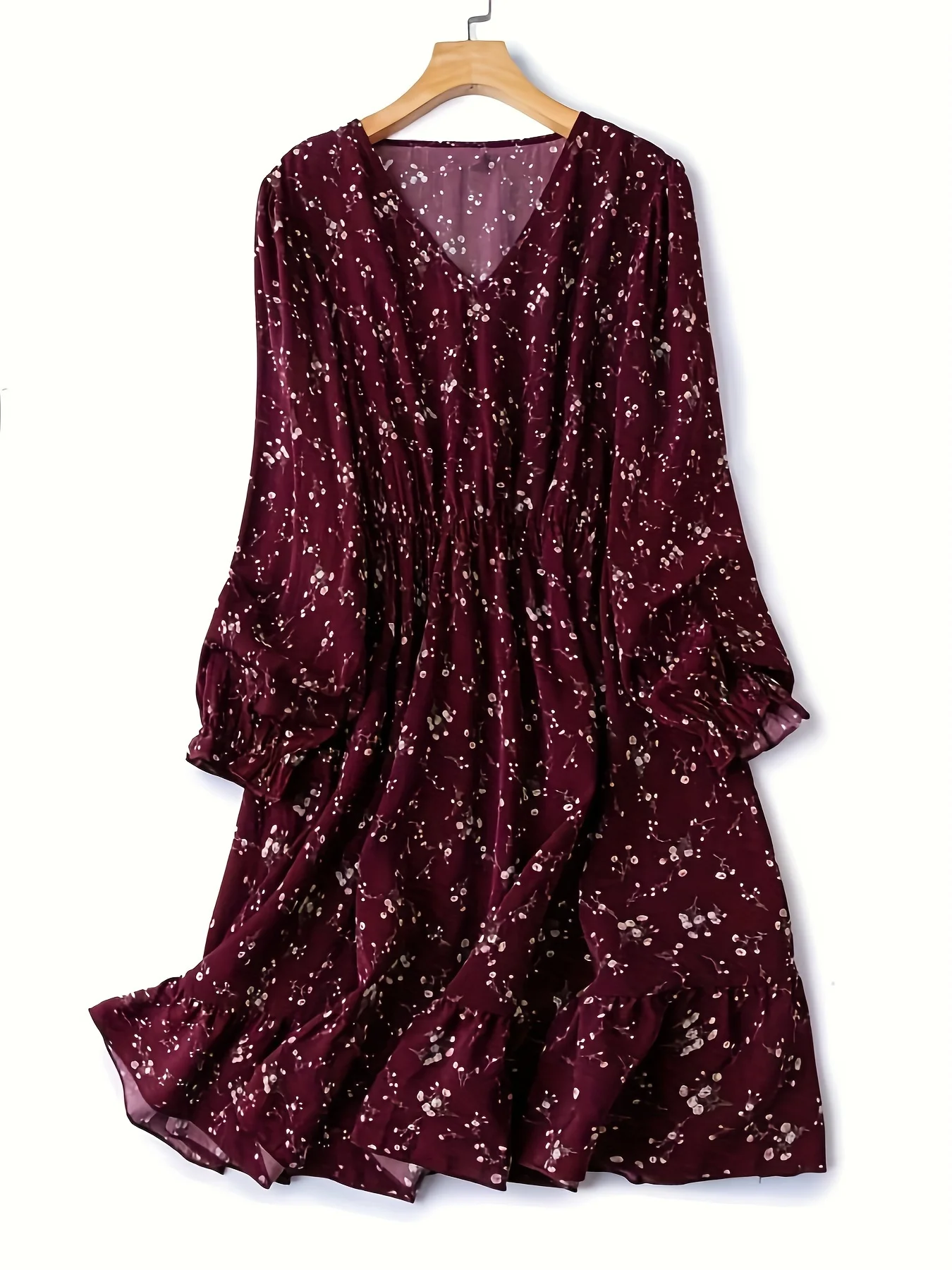 Plus Size Ditsy kwiatowy sukienka trapezowa