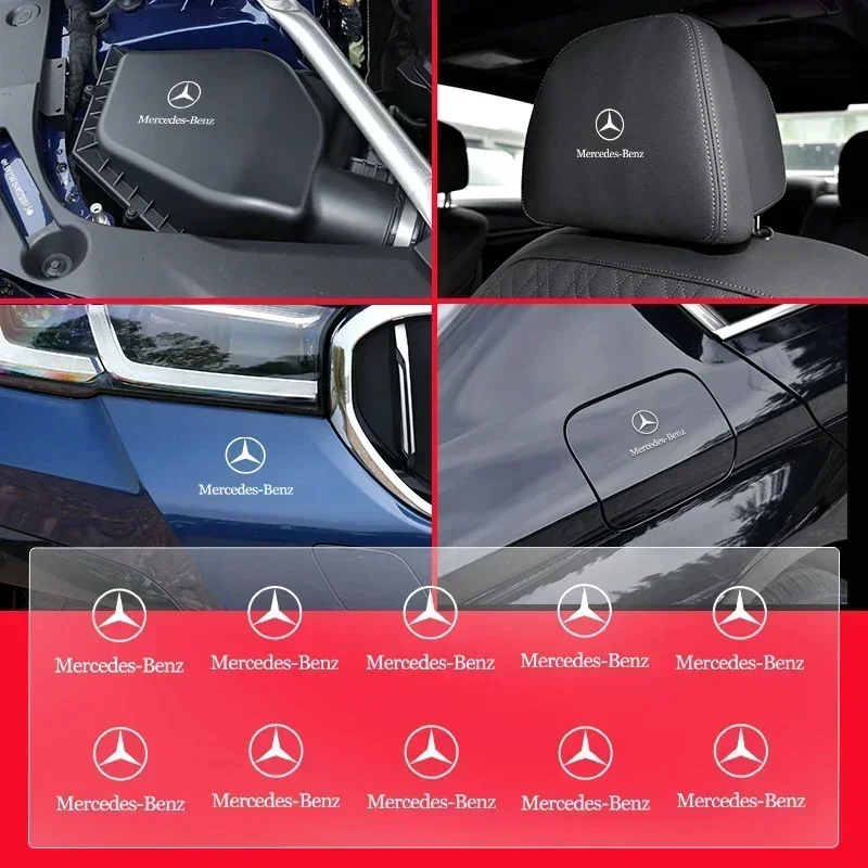 Car Front Seat Headrests Badge Decal Car Side Window Stickers for Mercedes Benz AMG W204 W205 W212 W213 W177 W176 W117 X253 W247