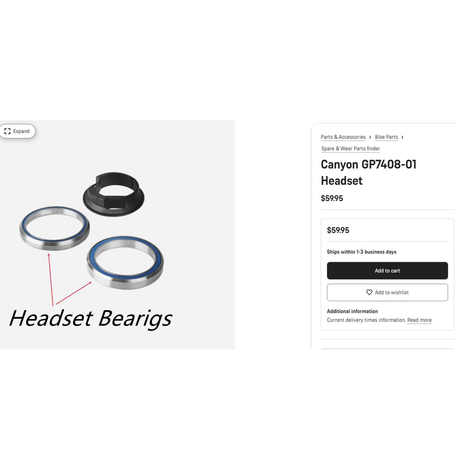 

Road/Mtb Bike Headset Bearings For Canyon Kit From Acros GP7408-01 Bicycle Accessories
