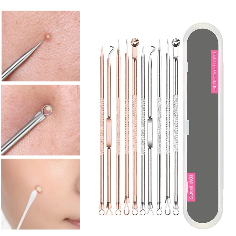 4pcs/set Stainless Steel Blackhead Comedone Acne Corrector Remover Extractor Skin Care Pore Cleaner Needles Remove Tools