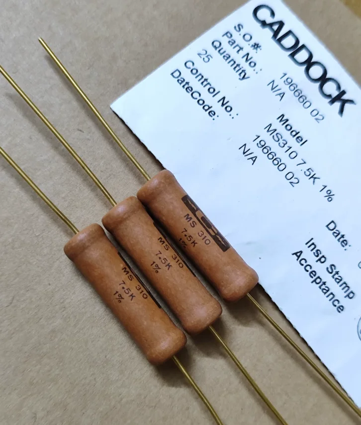 2pcs/lot Original American Caddock 10W MS 310 7.5K 1% 9.5X32MM Gold Foot Non Inductive Fever Resistance free shipping
