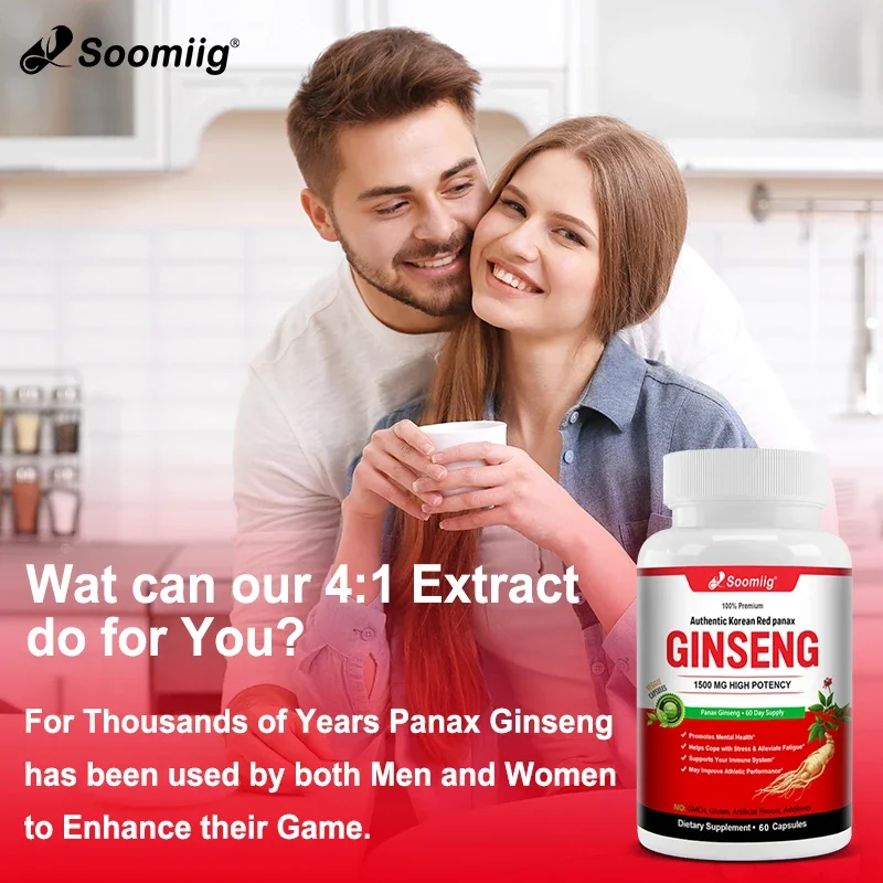 Korean Red Ginseng Extract - Natural Energy - Endurance, Focus Support, Men's and Women's Health Supplement