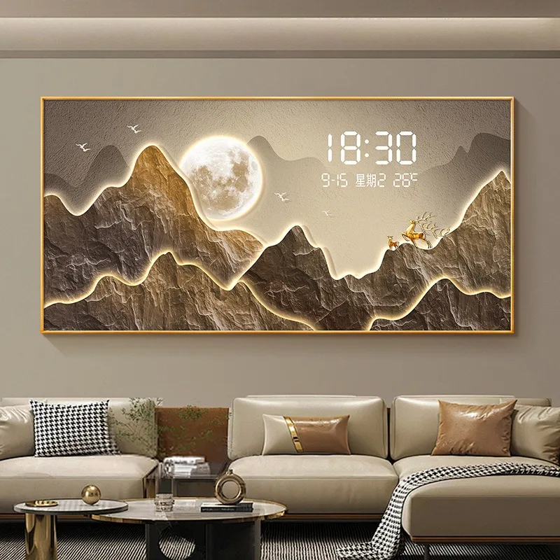 Display Electronic Clock Crystal Porcelain Diamond Painting Light Emitting Diode Light Painting high definition mural