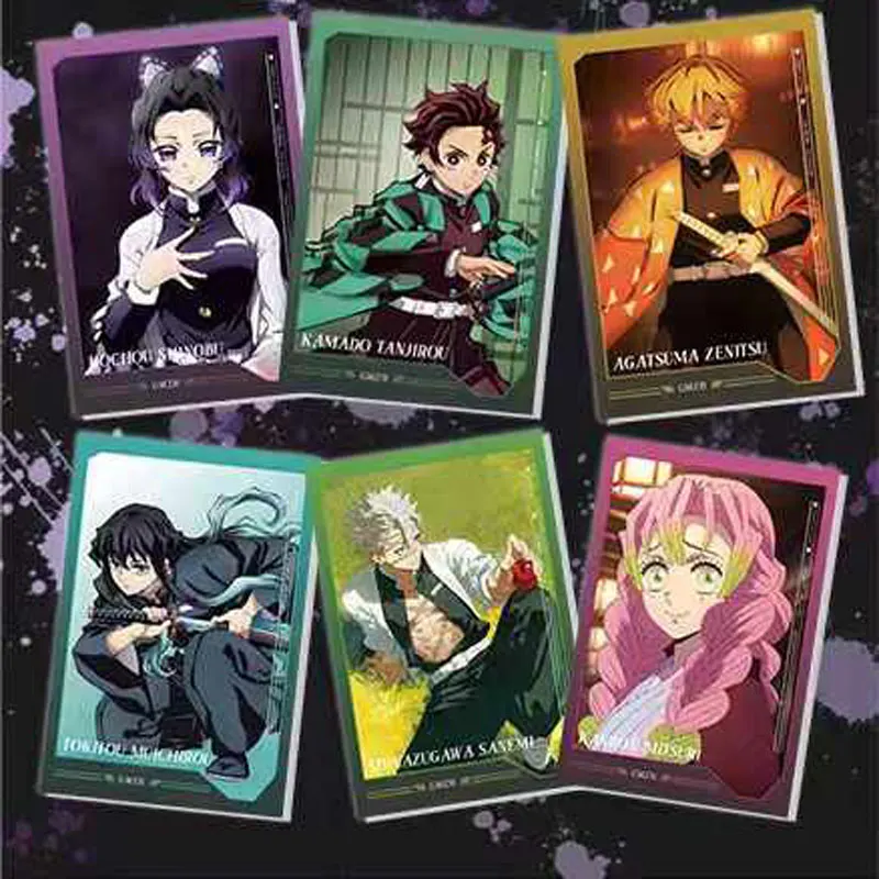 New Demon Slayer Cards Collections Booster Box Japanese Anime Game Child Huangka Color Paper Wave1 Collectibles Kids Toys