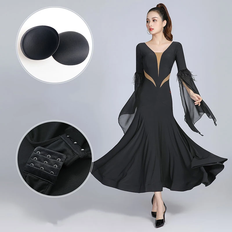 New Ballroom Dance Dress For Women National Standard Waltz Dancing Clothes Big Swing  Floating Sleeve Modern Performance Costume