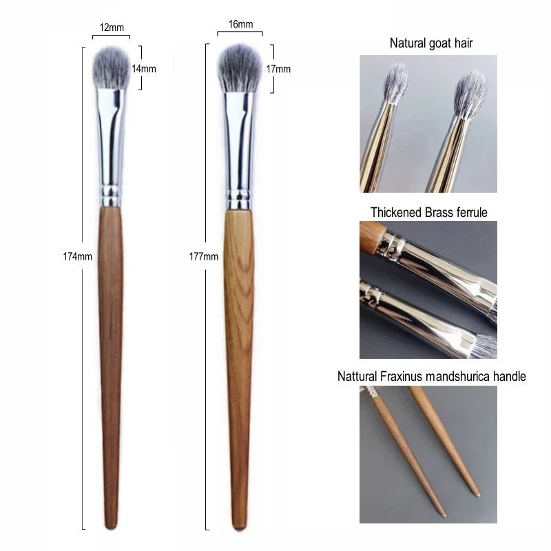 Brochas para sombra de ojos, brocha de maquillaje para mezclar sombra de ojos, herramientas de maquillaje de pelo de cabra Natural suave y esponjoso