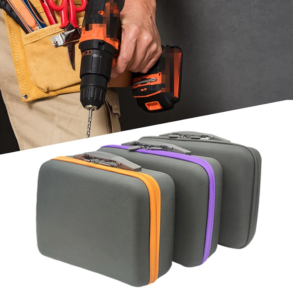 Portable Tool Case Organizer Box For Drill Tools Kit Hard Travel Zipper Bag Carry Case For Electrician Hardware Eva Storage Bags