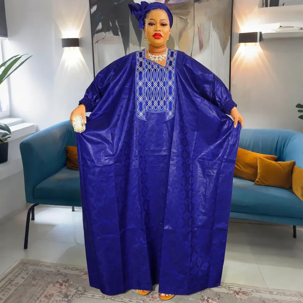 African Dresses for Women Elegant Traditional Bazin Embroidery Wedding Party Dresses Dashiki Africa Couples Matching Clothes