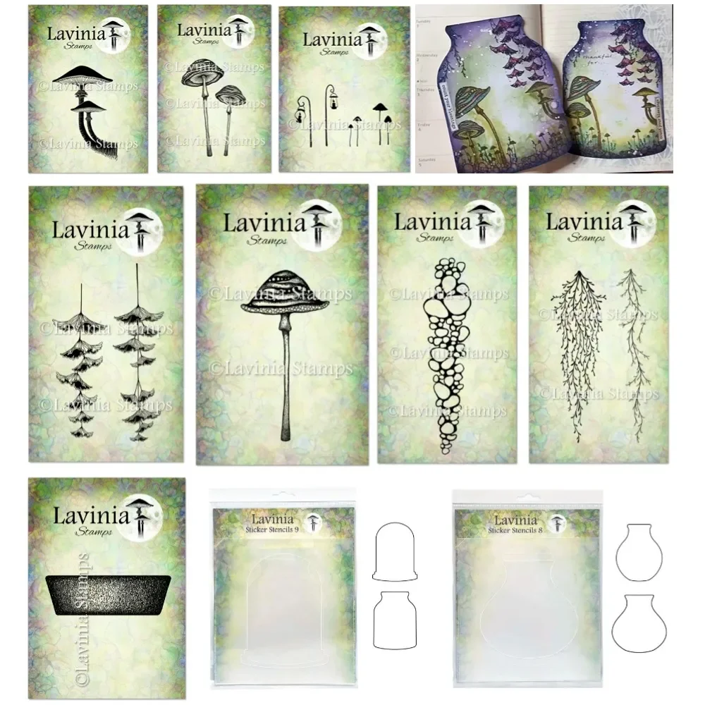 Mushroom Ecological Bottle Stamps & Stencil Scrapbook Diary Decoration Embossing Template DIY Greeting Card Handmade