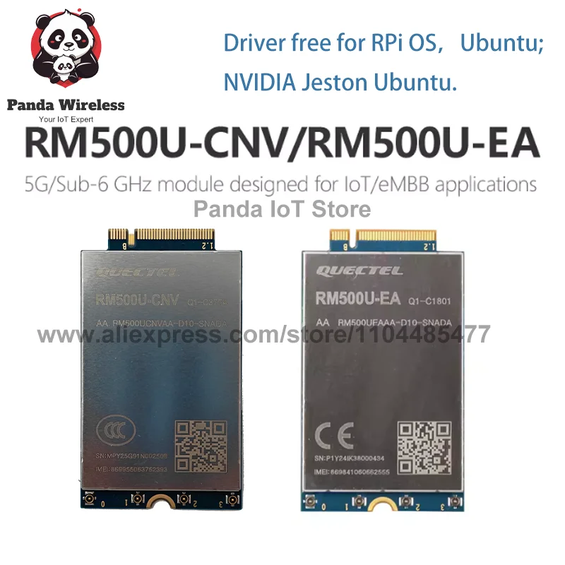 

Free ship 1PCS Quectel RM500 Series RM500U-EA RM500U-CNV Sub-6 GHz IoT/eMBB module supports NSA and SA mode 5G/4G/3G M.2