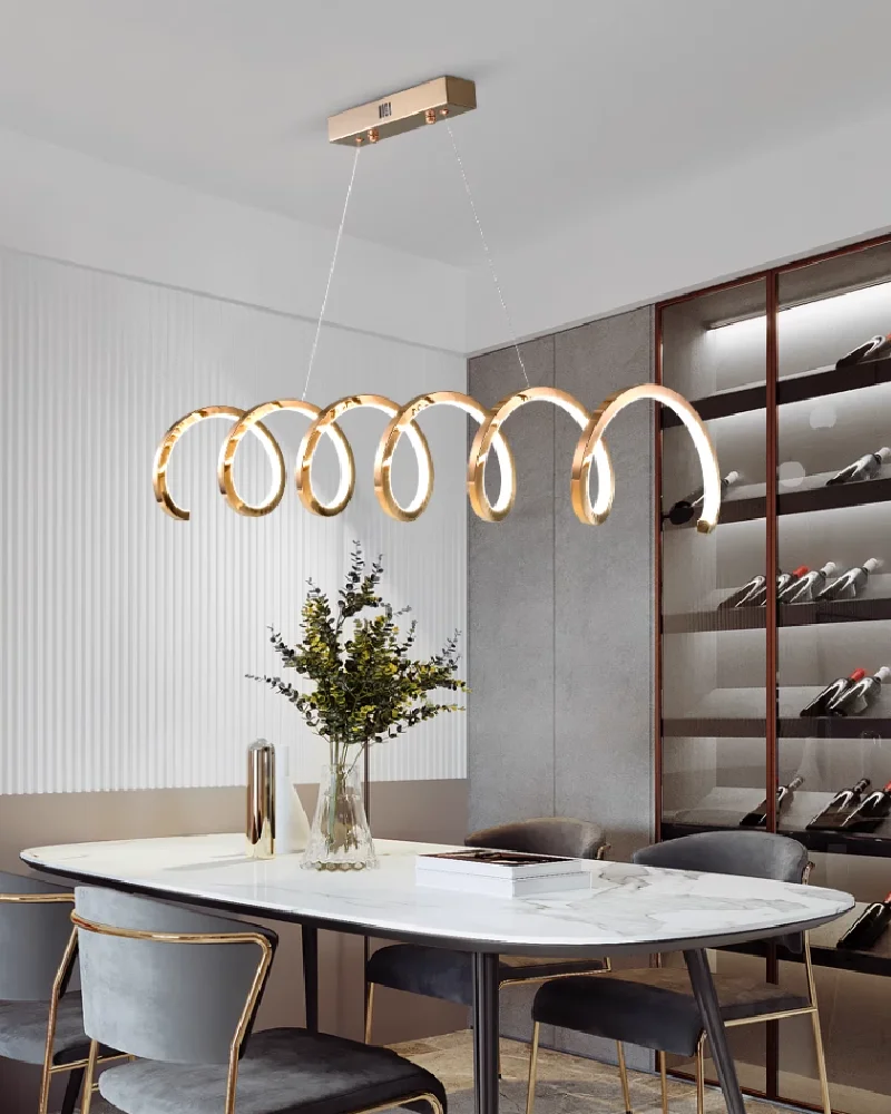 

Postmodern minimalist stainless steel restaurant bar dining table LED pendant lights