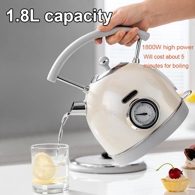 Long Spout Mouth Electric Kettle Stainless Steel Hot Water Temperature Control Meter Display Heating Boiler Pot Boiling Teapot