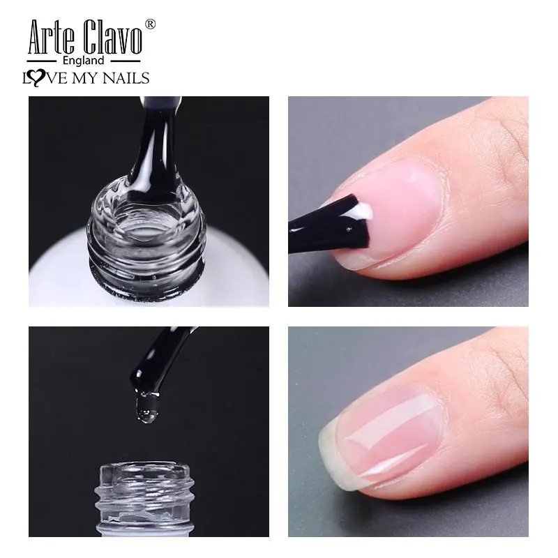 Arte clavo 15ml uv led gel unha polonês conjunto base primer top coat vernizes kit primer gel transparente conjunto de laca da arte do prego
