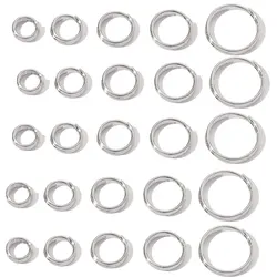 1000pcs/Lot 5-10mm Never Fade Stainless Steel Split Key Rings Keychain For DIY Jewelry Making
